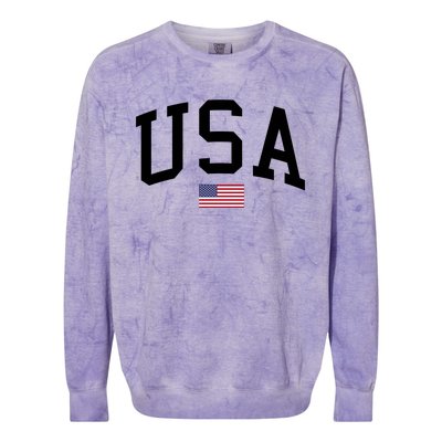 USA Flag Colorblast Crewneck Sweatshirt