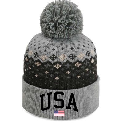 USA Flag The Baniff Cuffed Pom Beanie