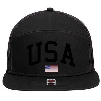 USA Flag 7 Panel Mesh Trucker Snapback Hat