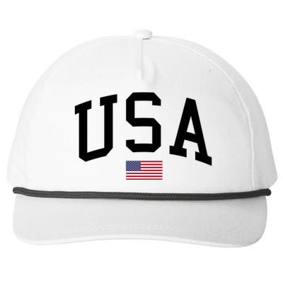 USA Flag Snapback Five-Panel Rope Hat