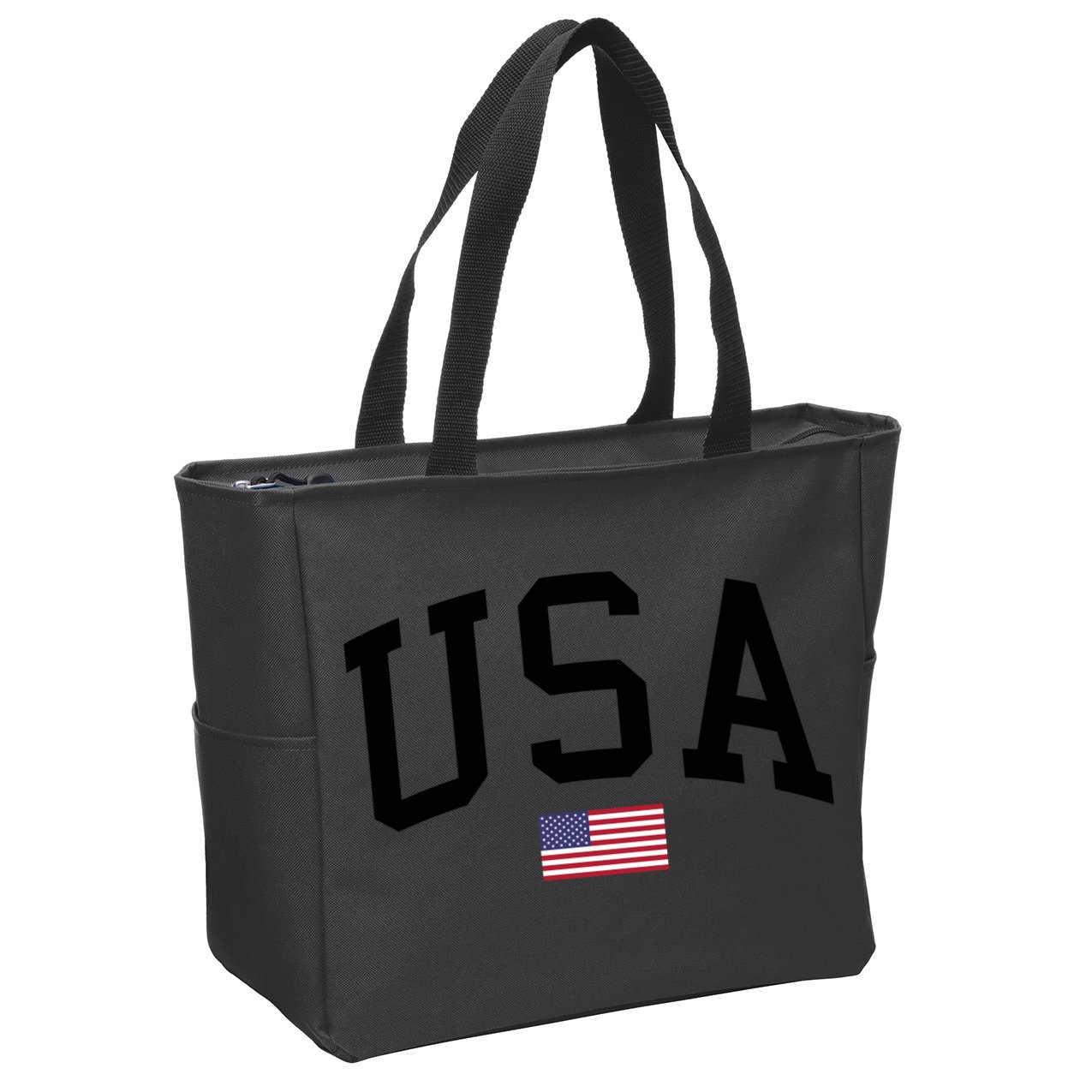 USA Flag Zip Tote Bag