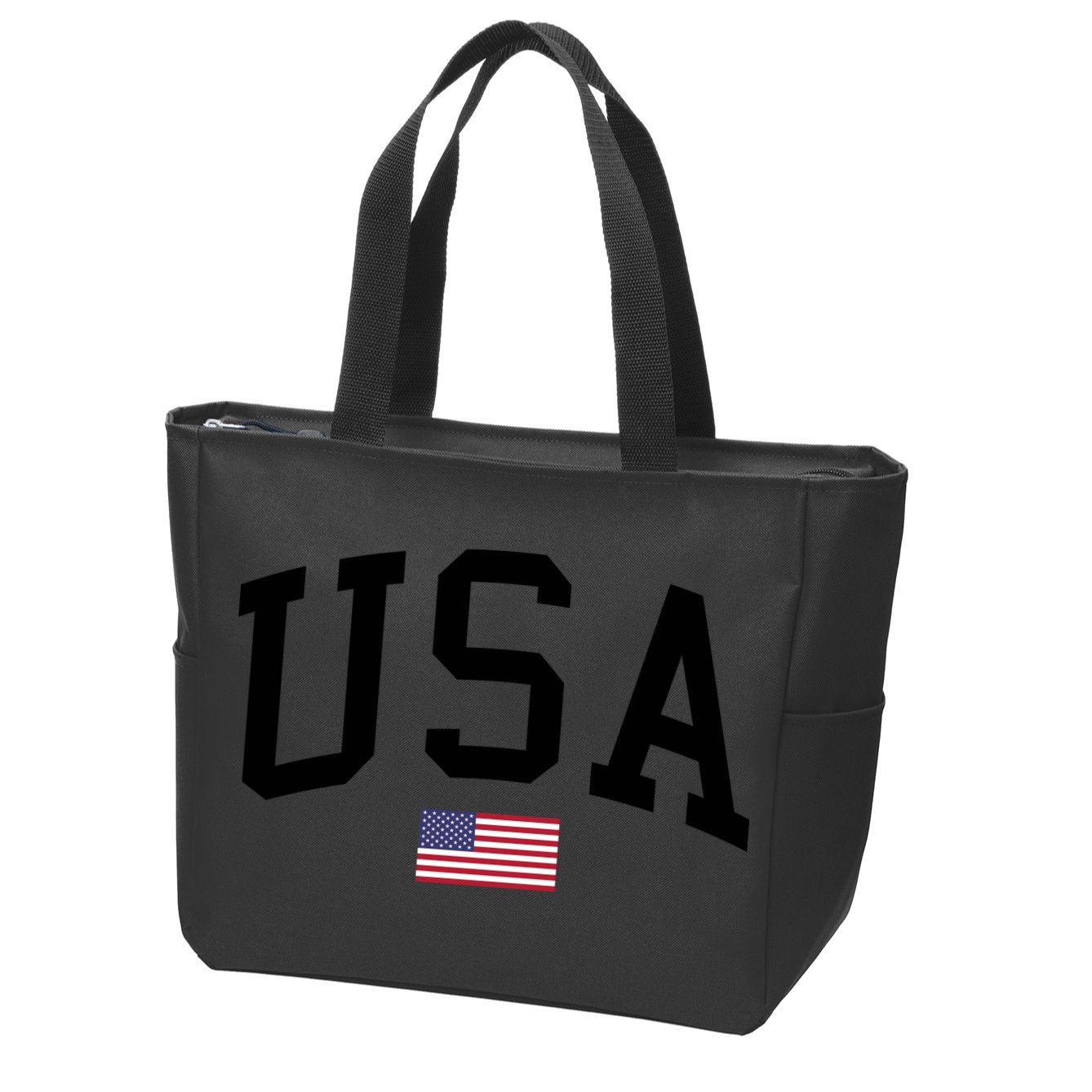 USA Flag Zip Tote Bag