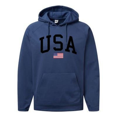 USA Flag Performance Fleece Hoodie