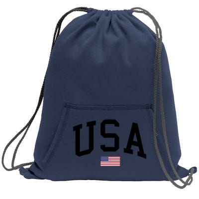 USA Flag Sweatshirt Cinch Pack Bag