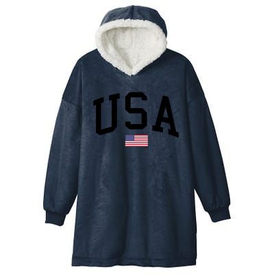 USA Flag Hooded Wearable Blanket