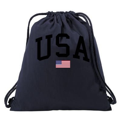 USA Flag Drawstring Bag