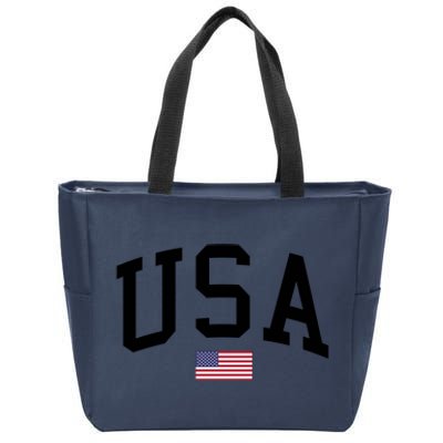 USA Flag Zip Tote Bag