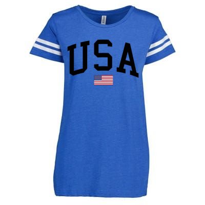 USA Flag Enza Ladies Jersey Football T-Shirt