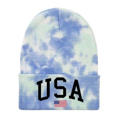 USA Flag Tie Dye 12in Knit Beanie