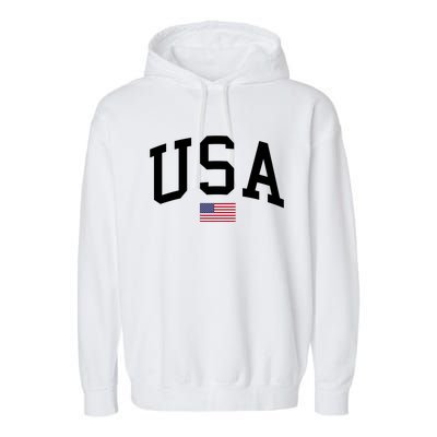 USA Flag Garment-Dyed Fleece Hoodie