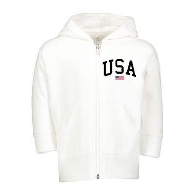 USA Flag Toddler Zip Fleece Hoodie