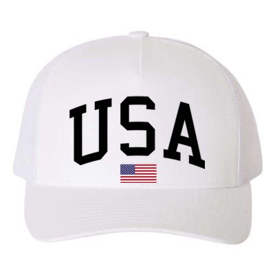 USA Flag Yupoong Adult 5-Panel Trucker Hat