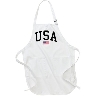 USA Flag Full-Length Apron With Pockets