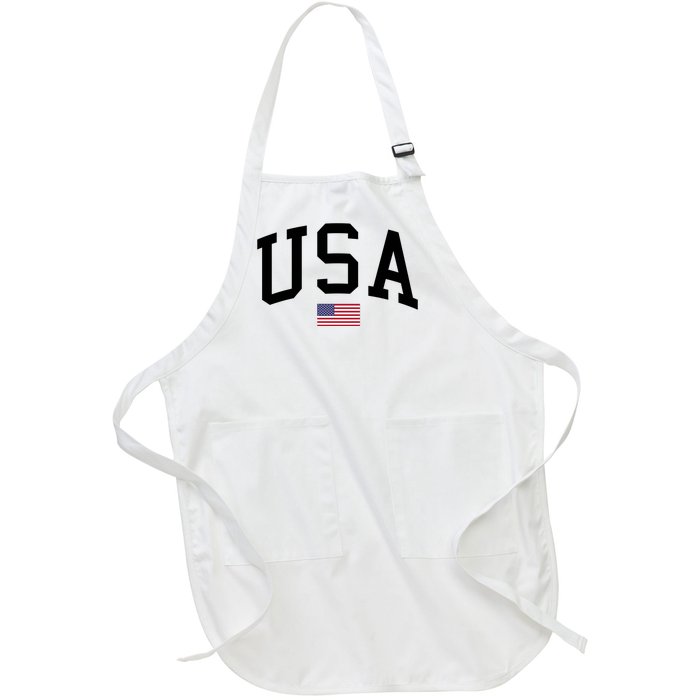 USA Flag Full-Length Apron With Pockets