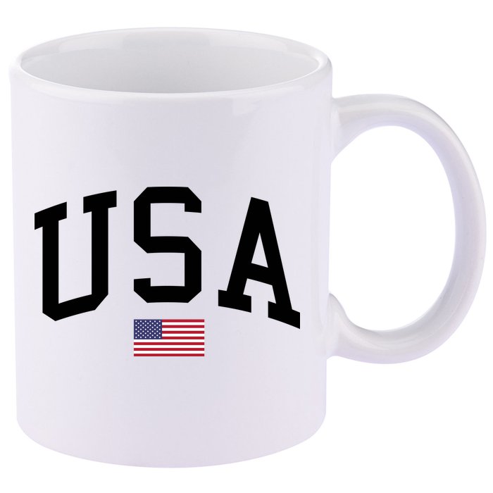 USA Flag 11oz C Handle Ceramic Mug