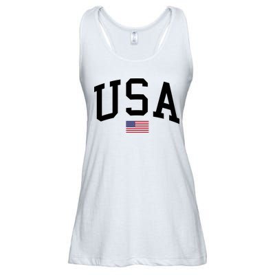 USA Flag Ladies Essential Flowy Tank