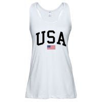 USA Flag Ladies Essential Flowy Tank