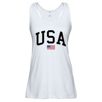 USA Flag Ladies Essential Flowy Tank