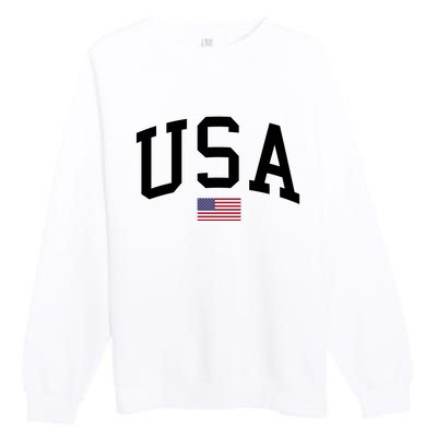 USA Flag Premium Crewneck Sweatshirt