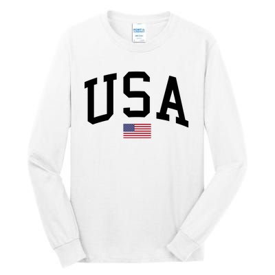 USA Flag Tall Long Sleeve T-Shirt