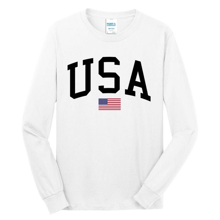 USA Flag Tall Long Sleeve T-Shirt