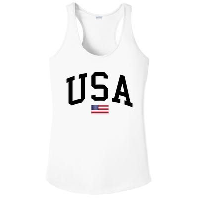 USA Flag Ladies PosiCharge Competitor Racerback Tank