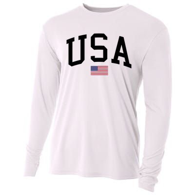 USA Flag Cooling Performance Long Sleeve Crew