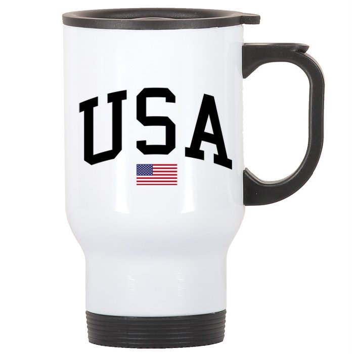 USA Flag Stainless Steel Travel Mug