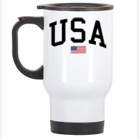 USA Flag Stainless Steel Travel Mug