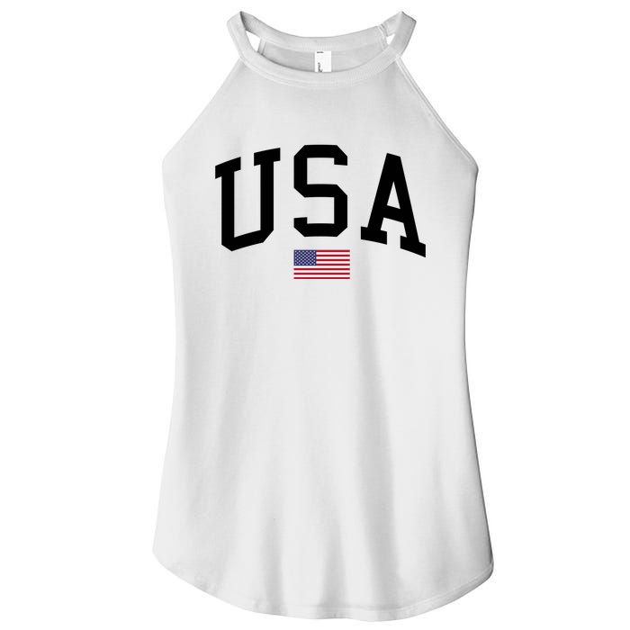 USA Flag Women's Perfect Tri Rocker Tank