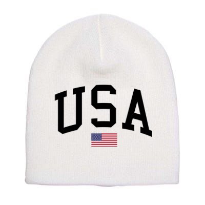 USA Flag Short Acrylic Beanie