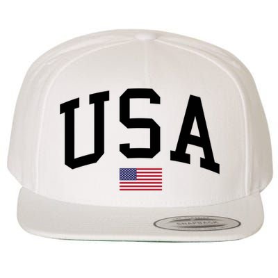 USA Flag Wool Snapback Cap