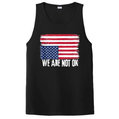 USA Flag Upside Down We Are Not Ok American Flag Distress PosiCharge Competitor Tank