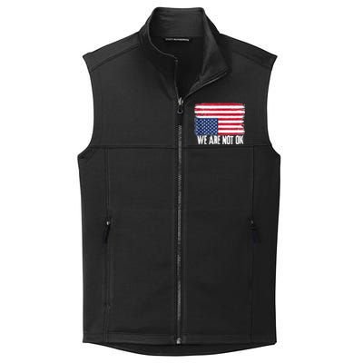 USA Flag Upside Down We Are Not Ok American Flag Distress Collective Smooth Fleece Vest