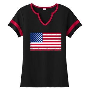 USA Flag Ladies Halftime Notch Neck Tee