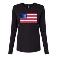 USA Flag Womens Cotton Relaxed Long Sleeve T-Shirt