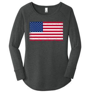 USA Flag Women's Perfect Tri Tunic Long Sleeve Shirt