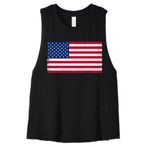 USA Flag Women's Racerback Cropped Tank