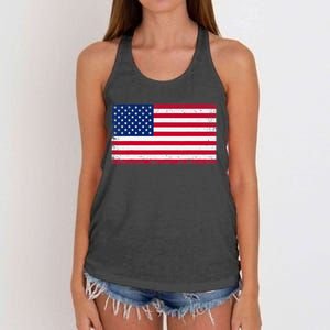 USA Flag Women's Knotted Racerback Tank