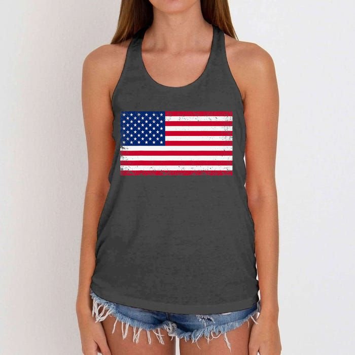 USA Flag Women's Knotted Racerback Tank