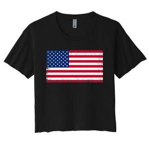 USA Flag Women's Crop Top Tee