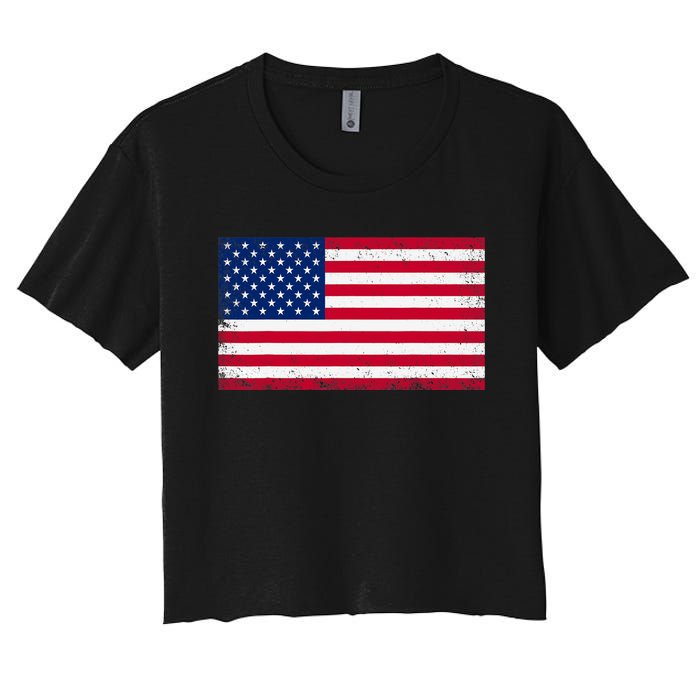 USA Flag Women's Crop Top Tee