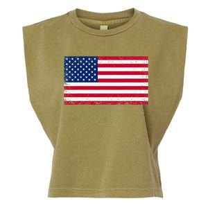 USA Flag Garment-Dyed Women's Muscle Tee