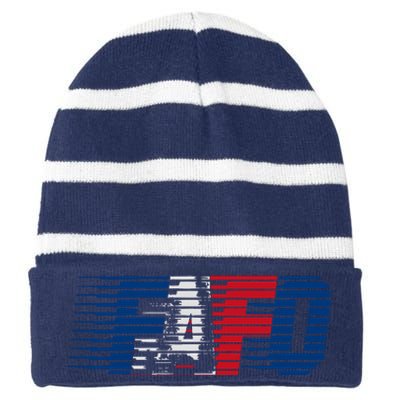 Usa Fafo Striped Beanie with Solid Band