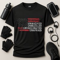 Us Flag Unmasked Unmuzzled Unvaccinated Unafraid Performance Shirt