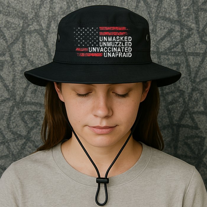 Us Flag Unmasked Unmuzzled Unvaccinated Unafraid Bucket Hat