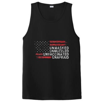 Us Flag Unmasked Unmuzzled Unvaccinated Unafraid PosiCharge Competitor Tank