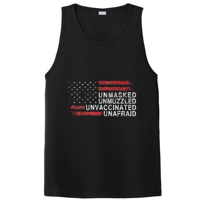 Us Flag Unmasked Unmuzzled Unvaccinated Unafraid PosiCharge Competitor Tank
