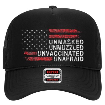 Us Flag Unmasked Unmuzzled Unvaccinated Unafraid Trucker Hat