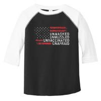 Us Flag Unmasked Unmuzzled Unvaccinated Unafraid Toddler Fine Jersey T-Shirt